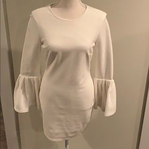 White bell sleeve dress